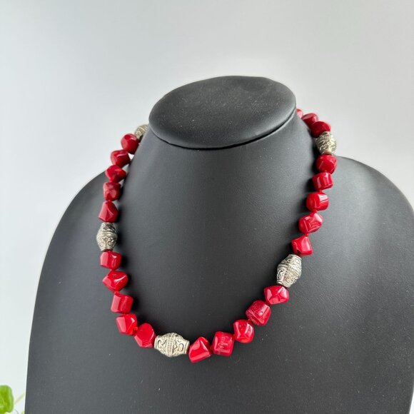 Red Bamboo Coral Bead Necklace - Picture 11 of 16